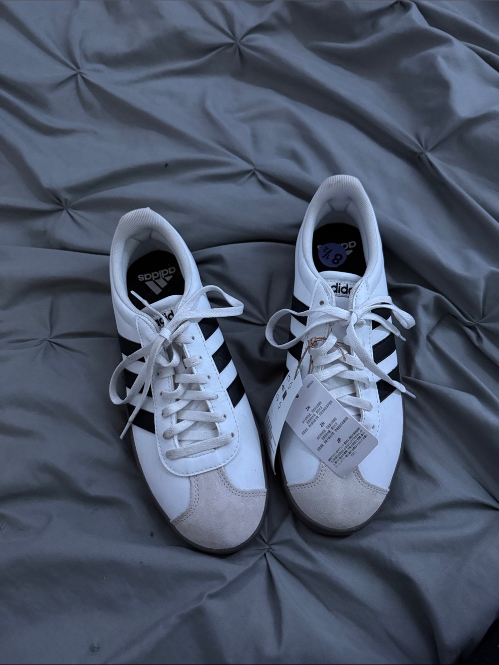 adidas White and Black Classic Leather Trainers